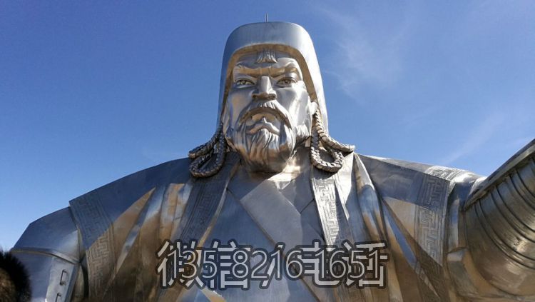 大型蒙古名人伟人不锈钢成吉思汗雕塑