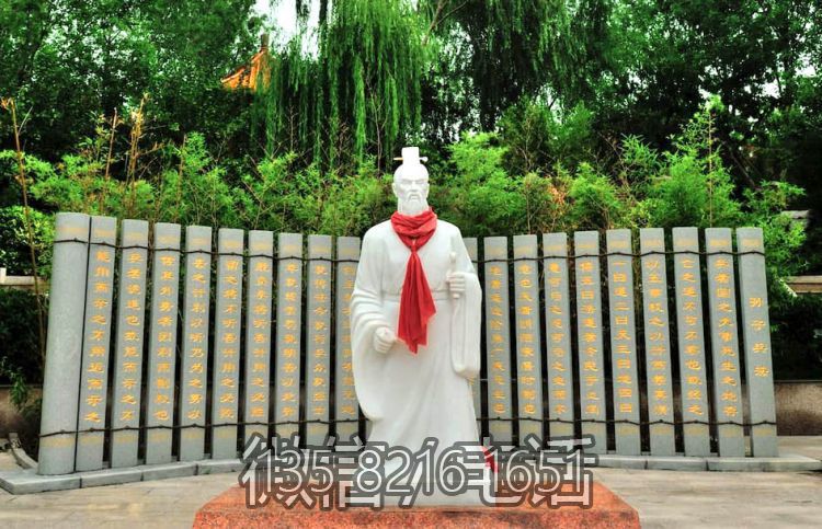 汉白玉石雕户外历史名人军事家人物景观孙武孙子雕塑