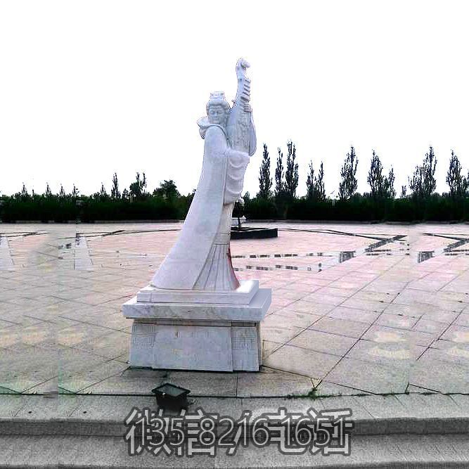 广场人物净摆件汉白玉石雕中国古代四大美女之王昭君雕塑
