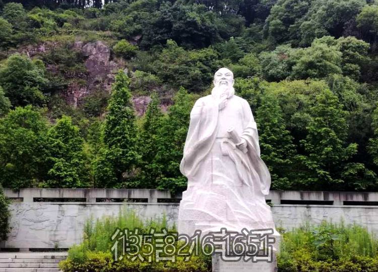 户外园林大型人物景观古代名人谢灵运汉白玉石雕雕塑