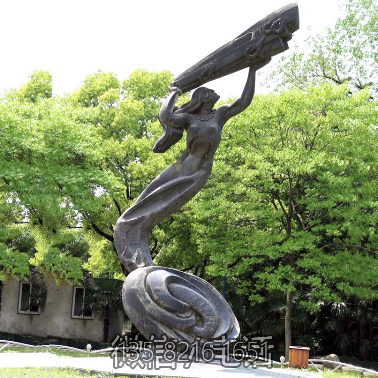 公园神话传说人物始母神女娲补天景观青铜雕塑