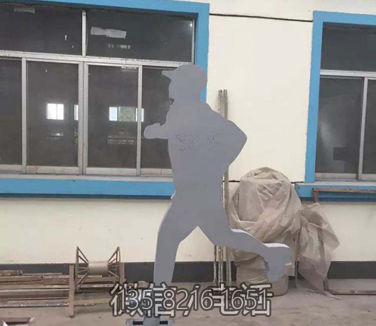 不锈钢剪影户外园林景观装饰抽象跑步人物雕塑