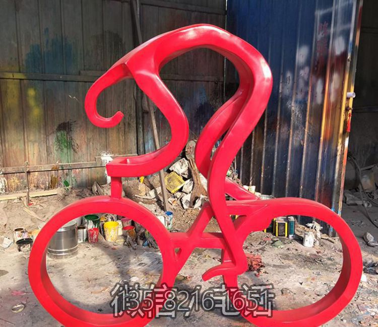 景观玻璃钢户外体育运动景观骑自行车人物雕塑