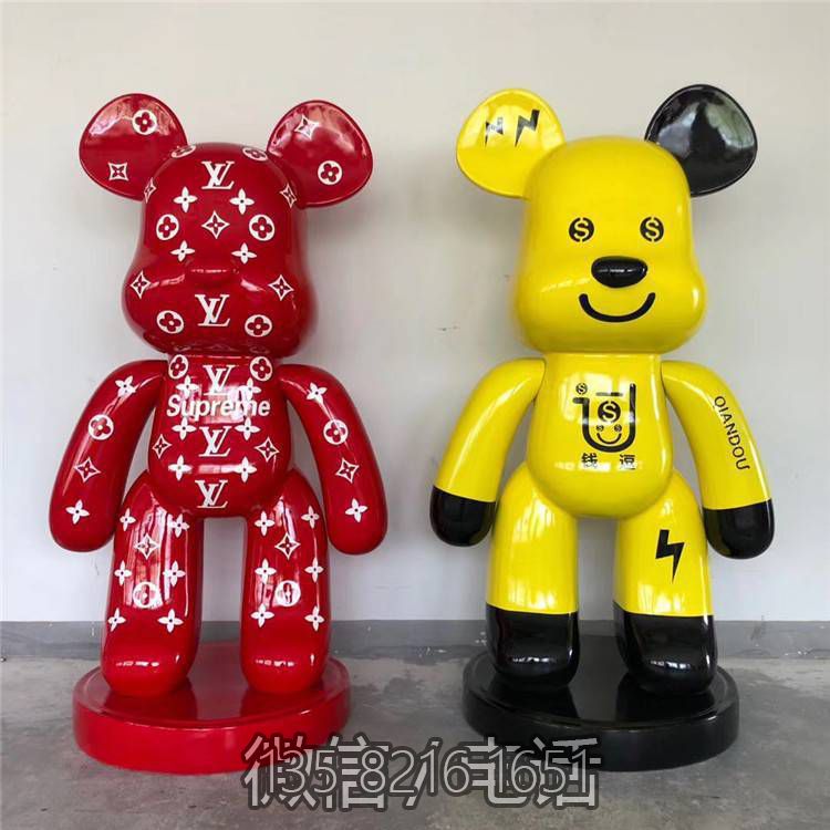 玻璃钢卡通熊美陈雕塑