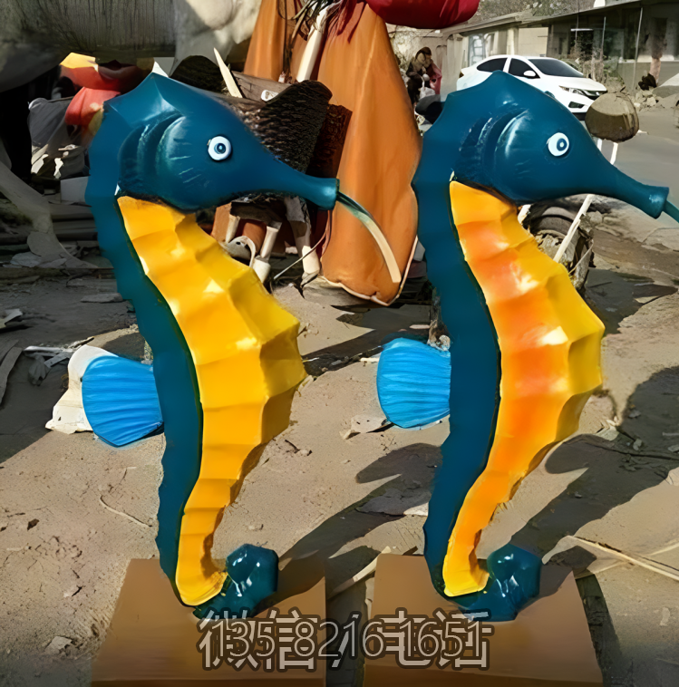 创意玻璃钢海洋动物海马雕塑