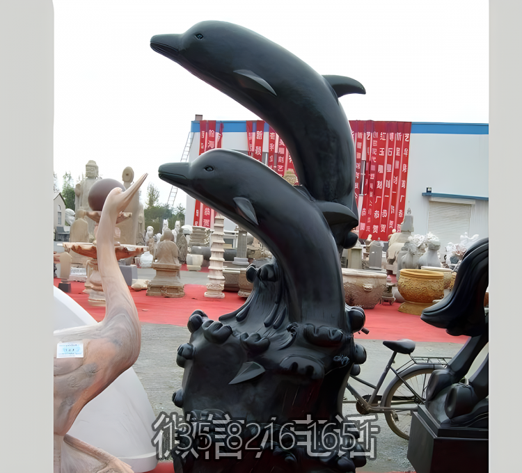 玻璃钢仿铜海洋动物装饰景观海豚雕塑 玻璃钢仿铜海洋动物装饰景观海豚雕塑