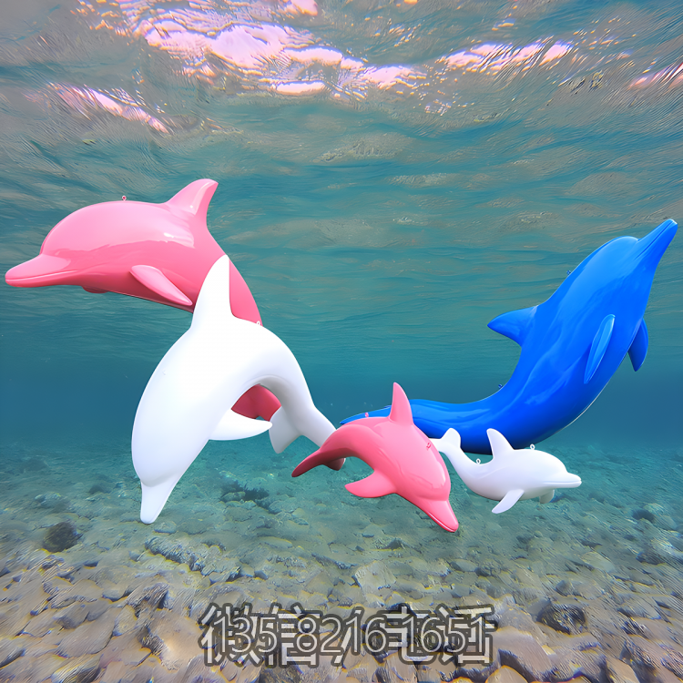 创意水景玻璃钢海洋动物海豚雕塑 创意水景玻璃钢海洋动物海豚雕塑