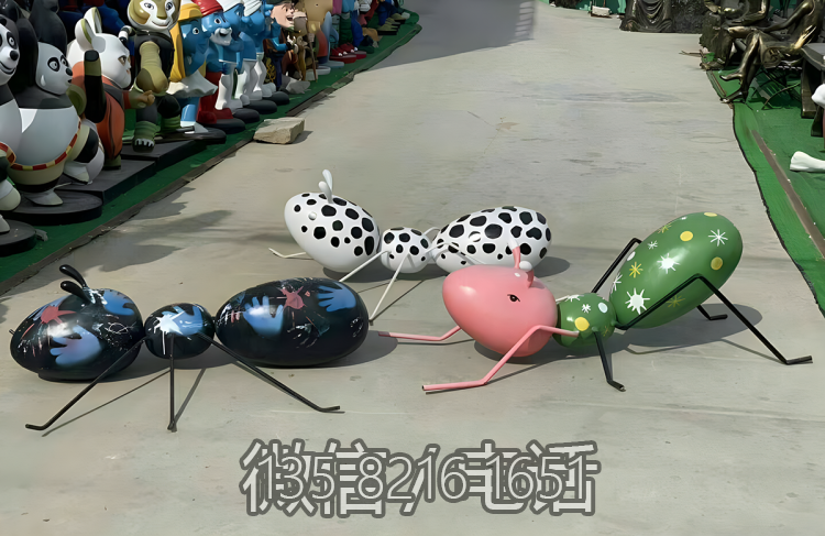 花园摆件美陈装置摆件玻璃钢彩绘动物蚂蚁雕塑