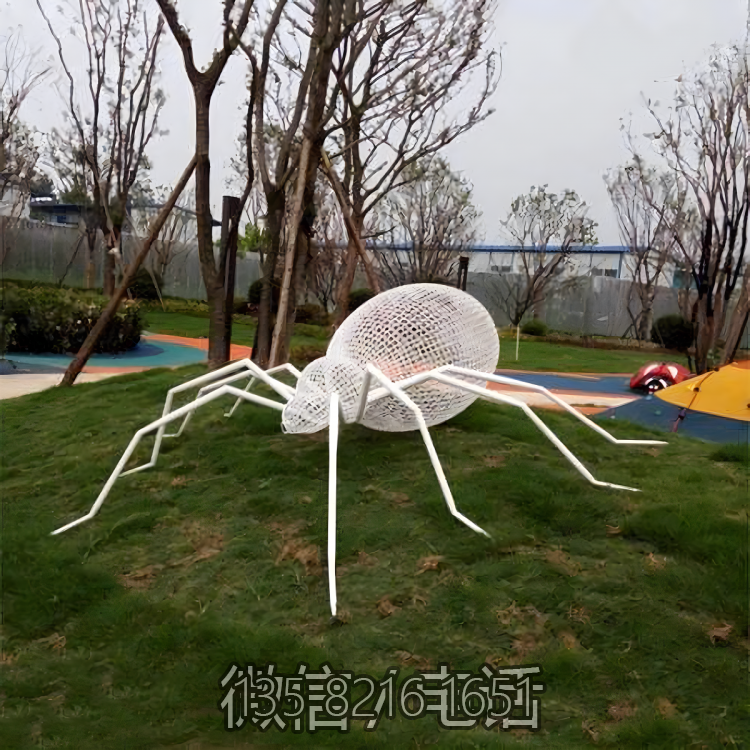 景观户外摆件不锈钢金属铁艺镂空大型蜘蛛雕塑