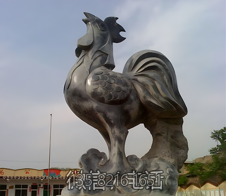 城市景观大型动物景观摆件大理石青石石雕大公鸡雕塑