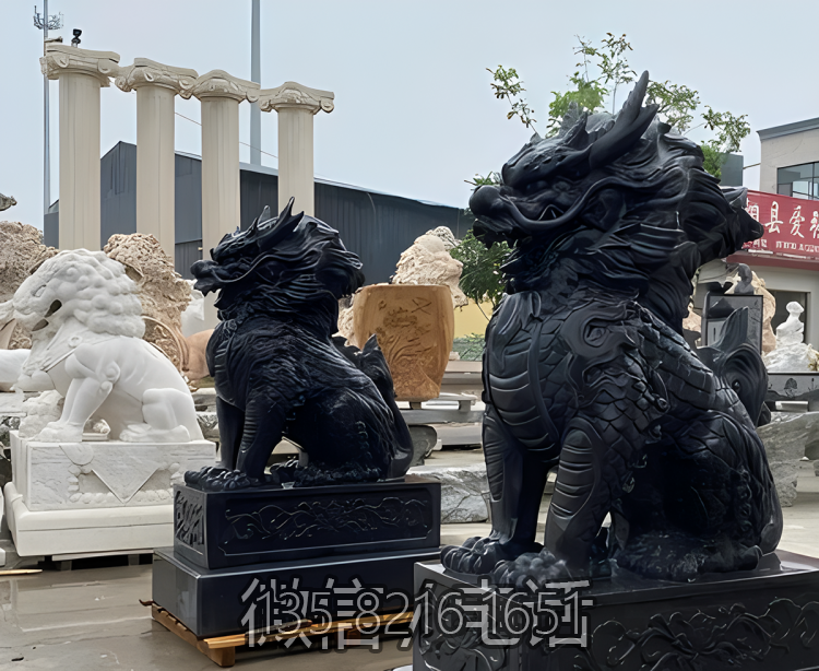 政府大楼门口摆件铜雕一对镇宅招财麒麟雕塑