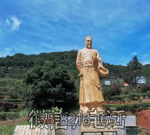 景区景点大型古代名人景观茶圣陆羽石雕塑