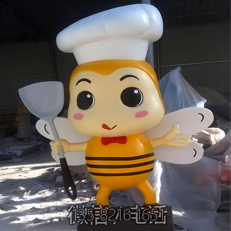创意玻璃钢卡通蜜蜂厨师雕塑