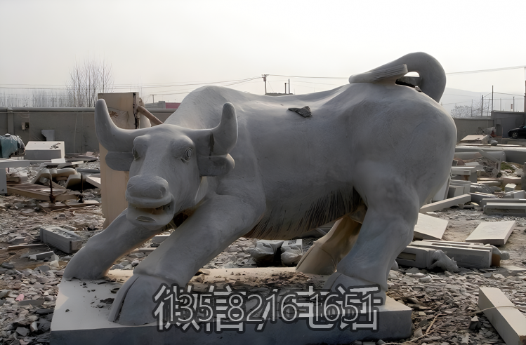青石石雕园林户外景观装饰动物落地摆件华尔街牛雕塑