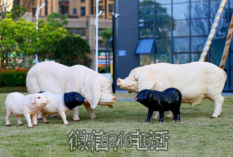 园林户外动物景观摆件玻璃钢仿真动物十二生肖猪雕塑