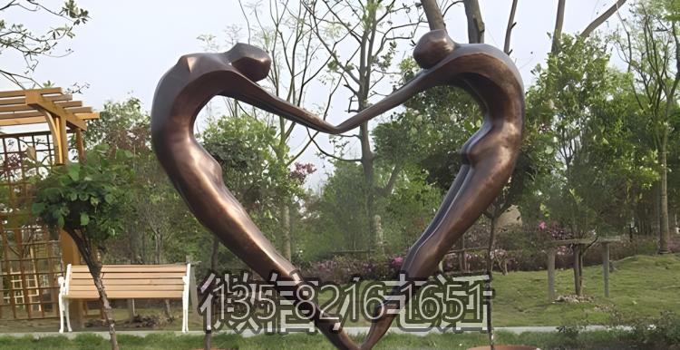 玻璃钢抽象跳舞男女人物雕塑