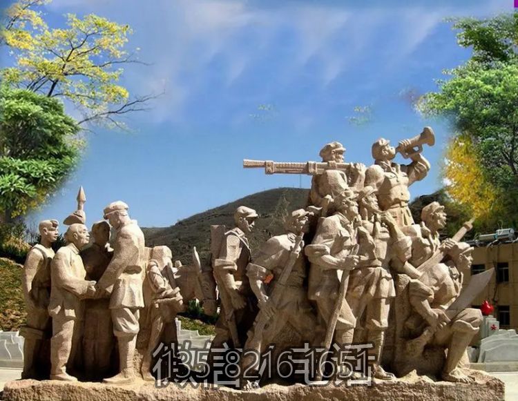 红色文化人物群石雕