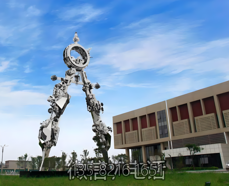 不锈钢机械圆规雕塑