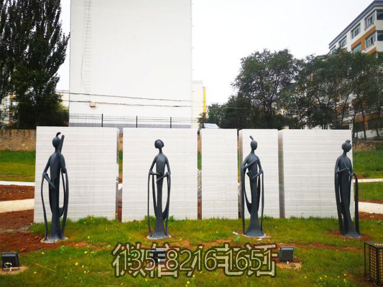 不锈钢抽象古代美女仕女雕塑
