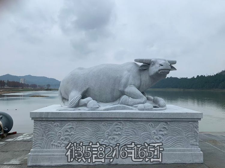 镇水水牛花岗岩石雕动物雕塑