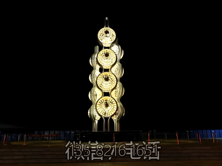 不锈钢发光黄豆景观雕塑