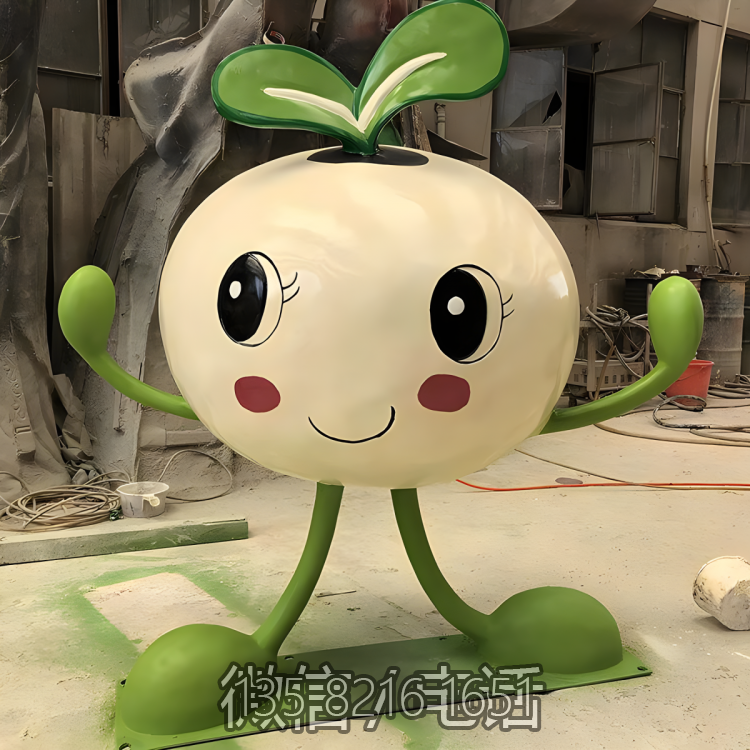 豌豆豆芽玻璃钢卡通公仔雕塑