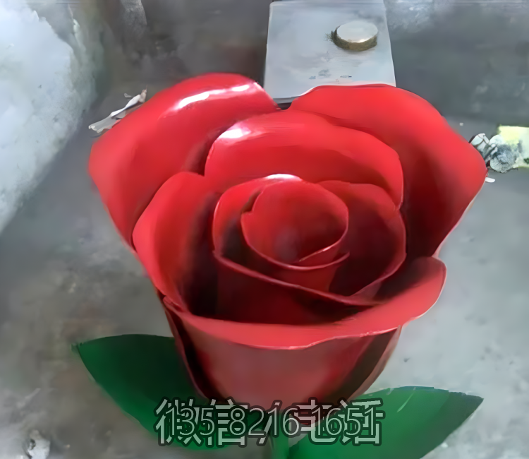 不锈钢玫瑰花雕塑