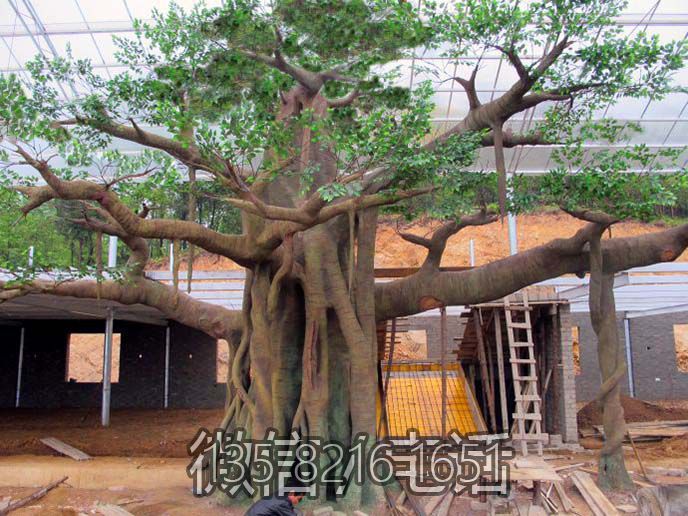玻璃钢、泡沫、水泥，仿真大树雕塑