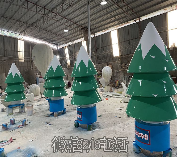 卡通造型玻璃钢松树圣诞树雕塑摆件