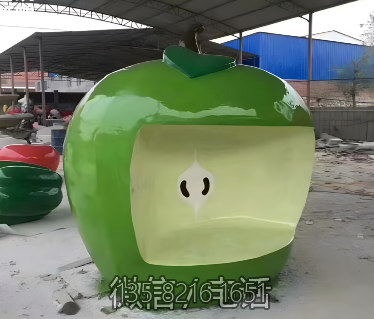 玻璃钢苹果雕塑造型