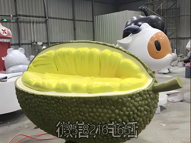 玻璃钢仿真榴莲水果雕塑