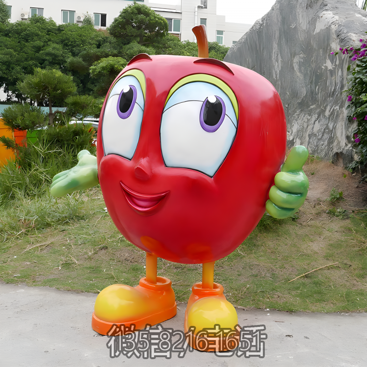 卡通苹果雕塑