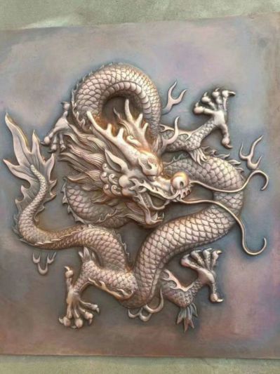 锻铜龙纹高浮雕