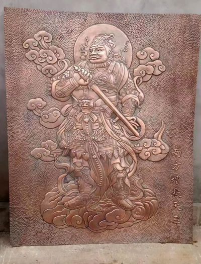 南方增长天王铜浮雕
