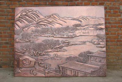 山水浮雕壁画