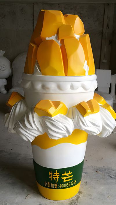玻璃钢芒果冰淇淋雕塑