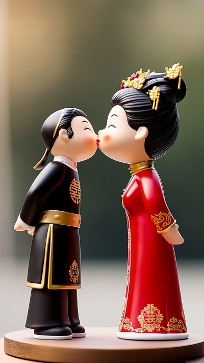 新郎新娘玻璃钢婚庆人物雕塑