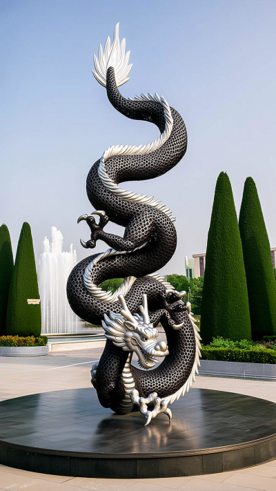 不锈钢生肖龙辰龙景观雕塑