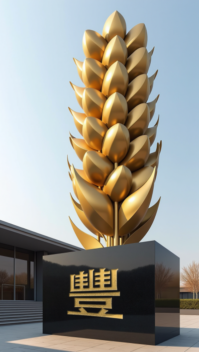 丰收——不锈钢麦穗景观雕塑