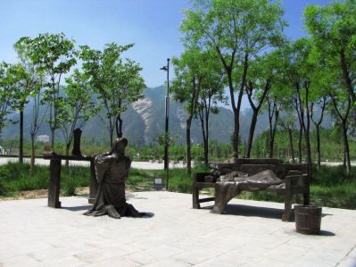 尝粪忧心二十四孝铸铜情景人物雕塑