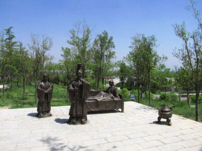 亲尝汤药二十四孝铸铜情景人物雕塑