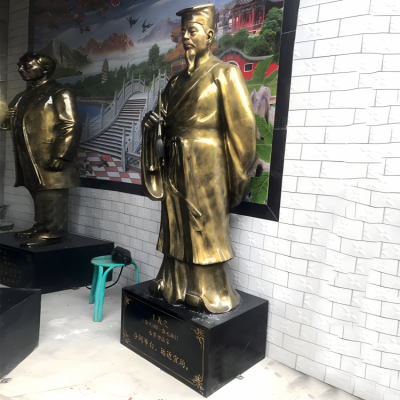 王羲之玻璃钢仿铜历史名人雕塑