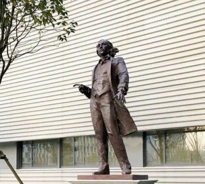 城市景观玻璃钢仿铜西方名人肖邦雕塑