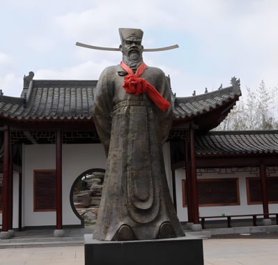 景区古镇名人景观玻璃钢仿铜包拯雕塑