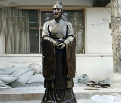 玻璃钢仿铜名人景观古代名医扁鹊雕塑