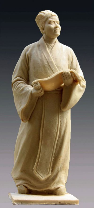 汉白玉石雕景观历史古代定制四大发明造纸术人物蔡伦雕塑