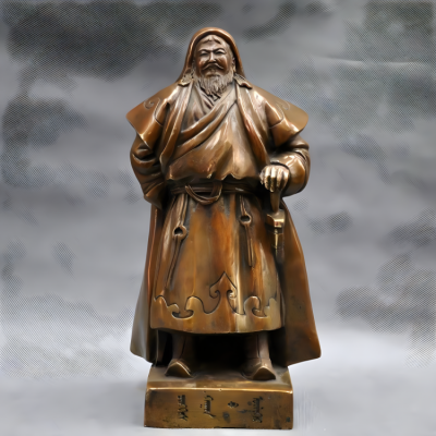 玻璃钢仿铜定制蒙古可汗成吉思汗雕塑