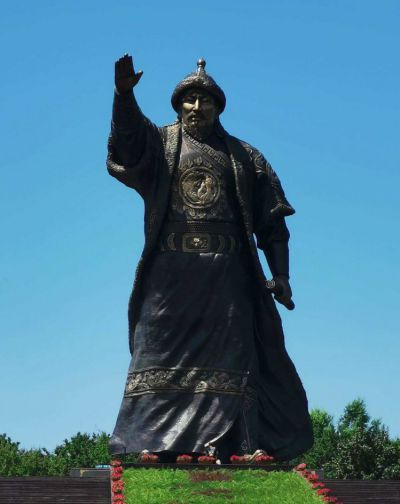 玻璃钢历史名人蒙古可汗成吉思汗雕塑