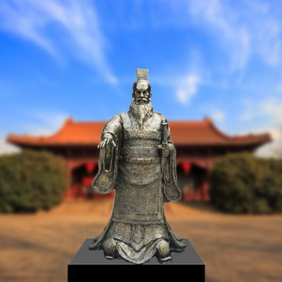 景区园林景观历史名人摆件玻璃钢仿铜秦始皇嬴政雕塑