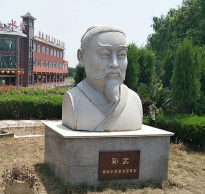 定制古代名人景观半身像摆件大理石春秋时期著名军事家孙武雕塑